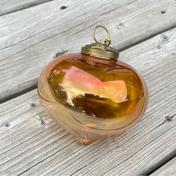 VINTAGE Kugel Style Marigold Teardrop Glass Christmas Tree Ornament - Picture 11 of 11
